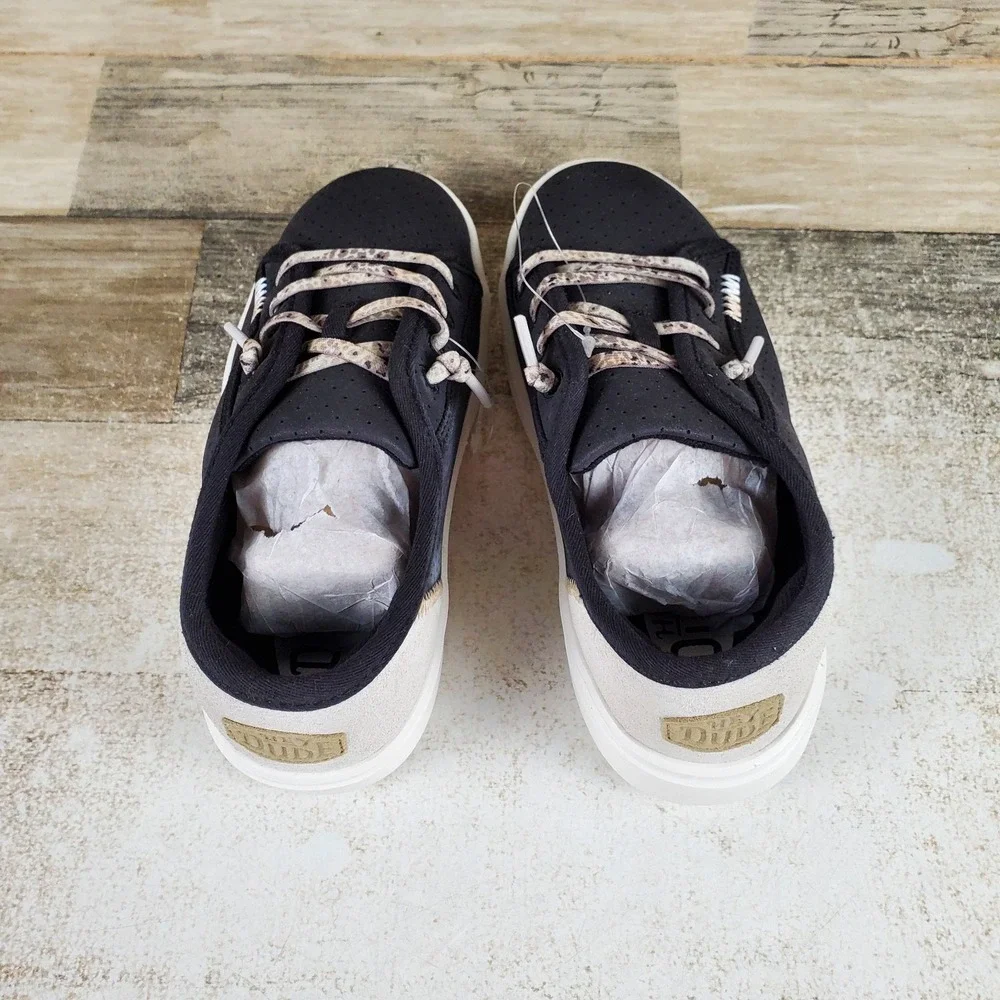 Hey Dude Cody Kids Loafer Shoes Sz 13 C13 Black White‎ Low Top Round Toe Lace Up